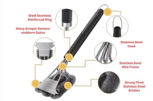 BBQ Grill Cleaning Brush with Scraper